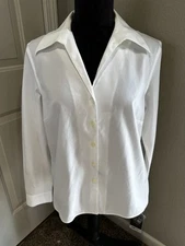 JONES WEAR Essential Womens 100% Cotton Shirt Long Sleeve White Size 10 NWT