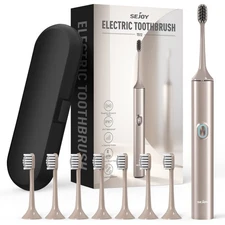 SEJOY Sonic Electric Toothbrush Rechargeable Power 4 Brush Head 3 Modes Timer