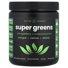 Super Greens With Superfoods, Probiotics  Enzymes, Natural Berry, 9.10 oz 258