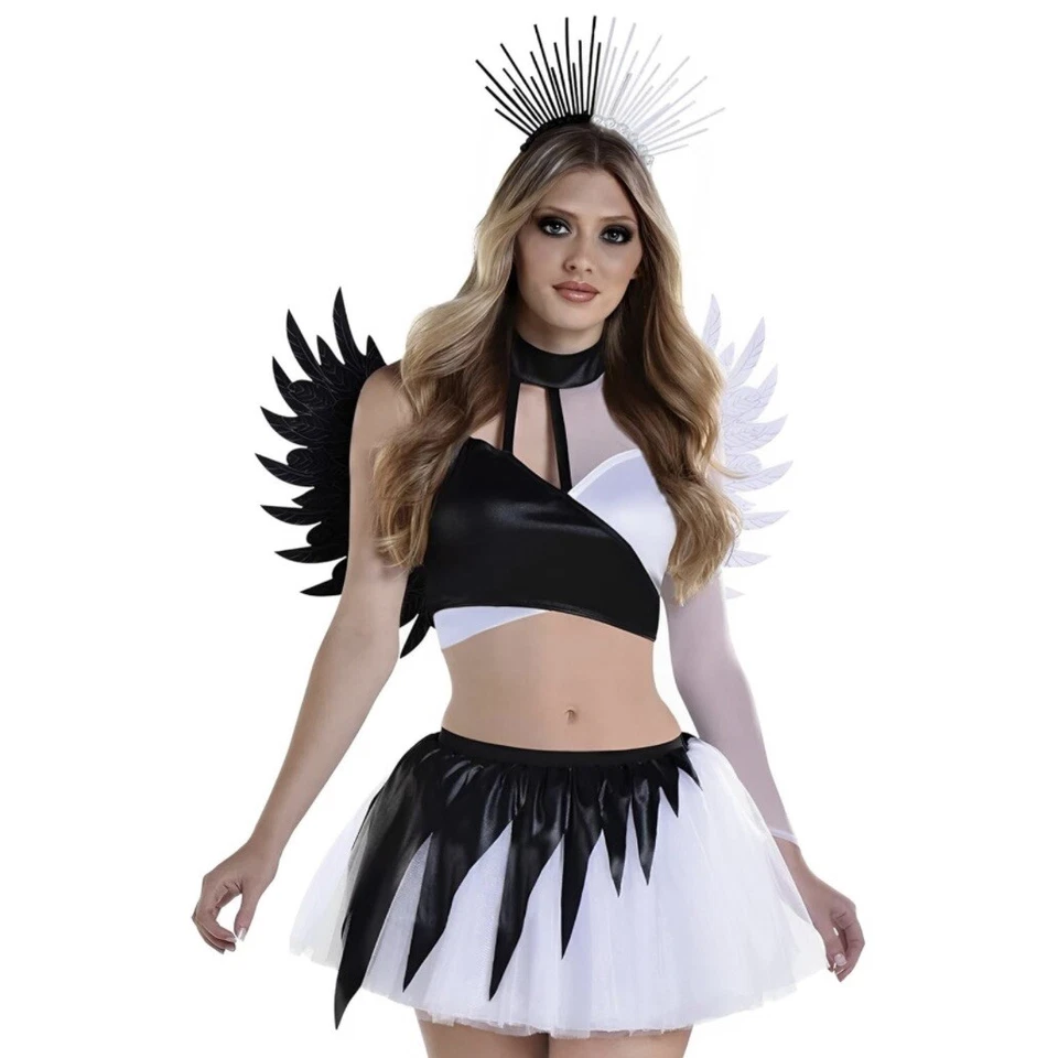 Sexy disfraces de Halloween de ángel retorcido oscuro caído para mujer talla X grande XL 14-16 Foto 2 de 4
