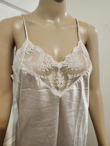 Vintage BODY CHIC Silky Full Slip Nightie WIDE Lace FLORAL Size 36 B MADE IN USA - Picture 3 of 18