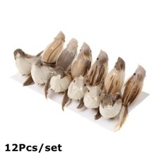 12Pcs Cute Fake Birds Artificial Feather Bird Garden Home Bonsai Decor Crafts