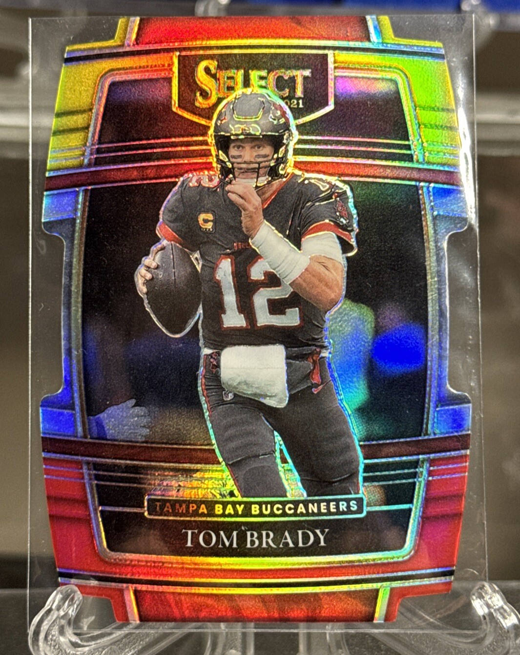 2021 Panini Select - Concourse Red & Yellow Prizm Die-Cut #1 Tom Brady