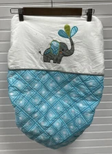Sweet Jojo Designs Mod Elephant Padded Changing Pad Cover in Gray Aqua Blue Cute