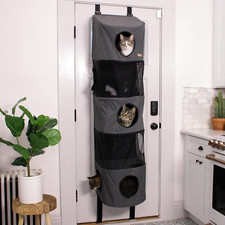 5-Level Door-Mounted Cat Tree Condo - Space-Saving Gray Furniture