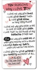 Inspired Words Magnetic Bookmark - Ten Reasons Why I Love You