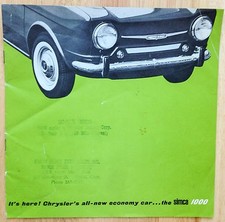 1963 CHRYSLER SIMCA 1000 AUTOMOBILE SALES BROCHURE, RANDY PAYNE, ELYRIA, OH