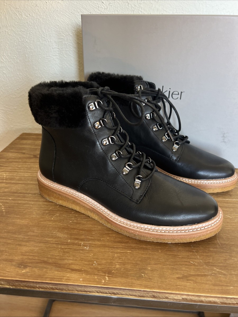 Botkier Winter Fur Trimmed Leather Ankle Boots Size 8.5 | eBay display picture 1