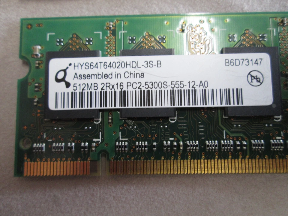 Infineon PC2 SODIMM 1GB (2 x 512) Laptop Memory PC2-5300 - Image 2 of 4
