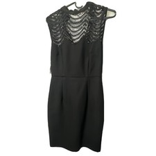 Windsor Little Black Dress Cocktail Party Laced top with Sequins  Size S