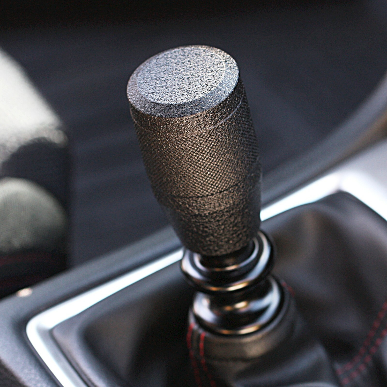 SSCO KR3 3" WRINKLE BLACK ALUMINUM 200 G KNURLED SHIFT KNOB WEIGHTED