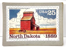 Commemorative Puzzle Series North Dakota Postcard Unposted