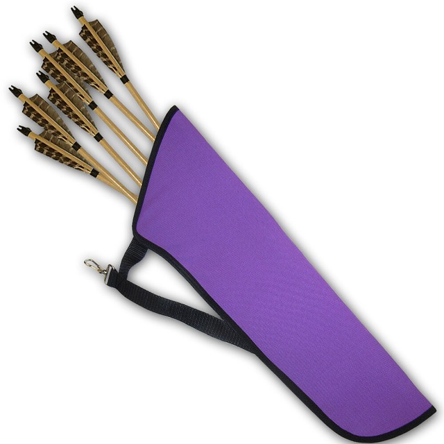 TRADITIONAL ARCHERY SIDE/HIP/BELT/WAIST ARROW QUIVER 15210PURPLE (RHLH