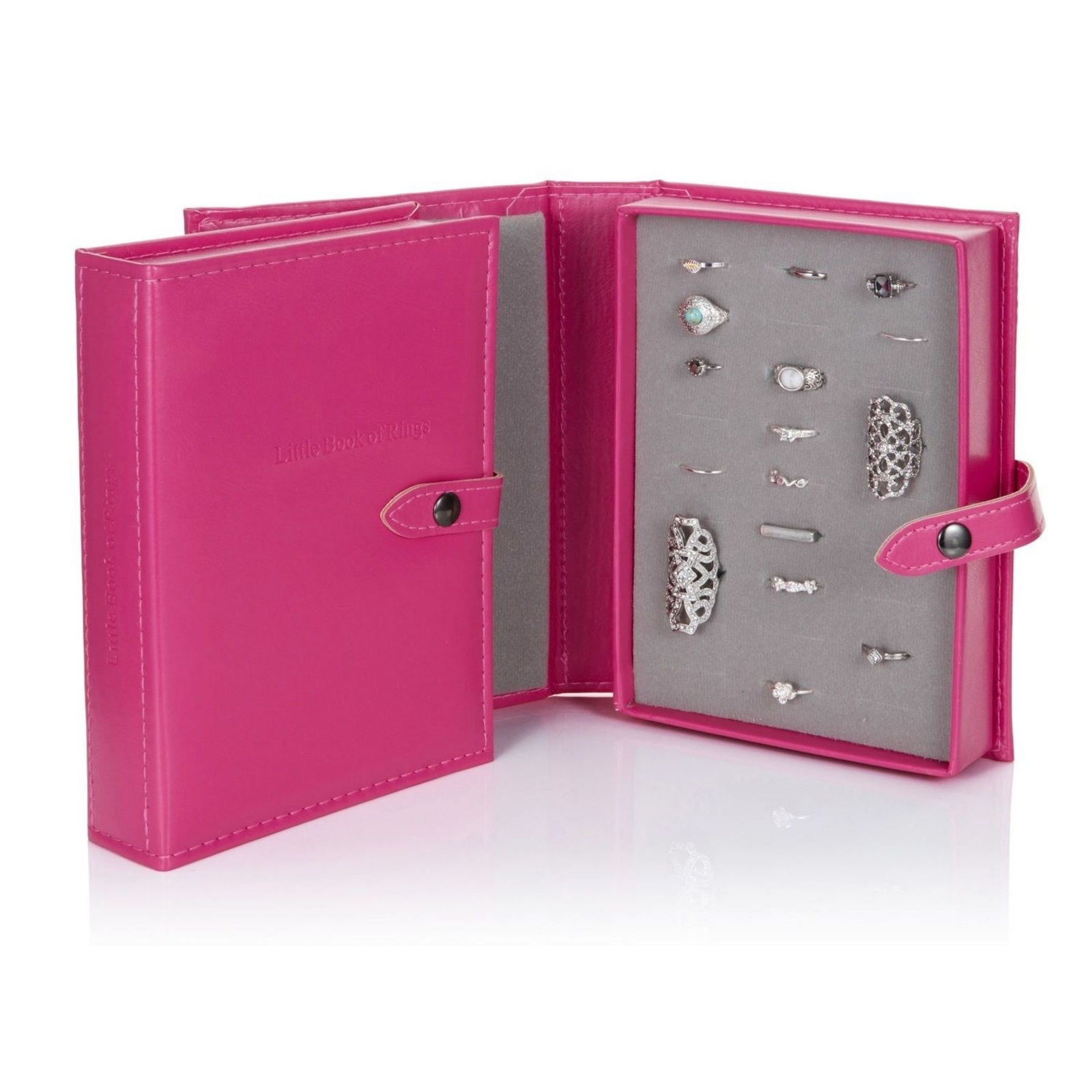Ring Jewellery Box Pink Travel Storage Gift Idea Large Little Book Of Rings