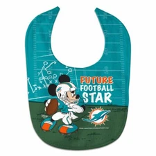 MIAMI DOLPHINS MICKEY MOUSE BABY BIB DISNEY NFL OFFICIALLY LICENSED