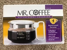 New Mr. Coffee D40 Replacement Decanter Carafe Pot White 4 Cup Sunbeam