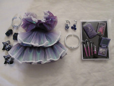 Monique Verbena Shadow High Rainbow Doll Outfit Purple Dress Jewelry Shoes Phone