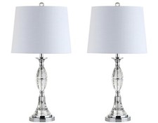 JONATHAN Y JYL2041A-SET2 Set of 2 Table Lamps Reid 25.5" Crystal LED Table La...