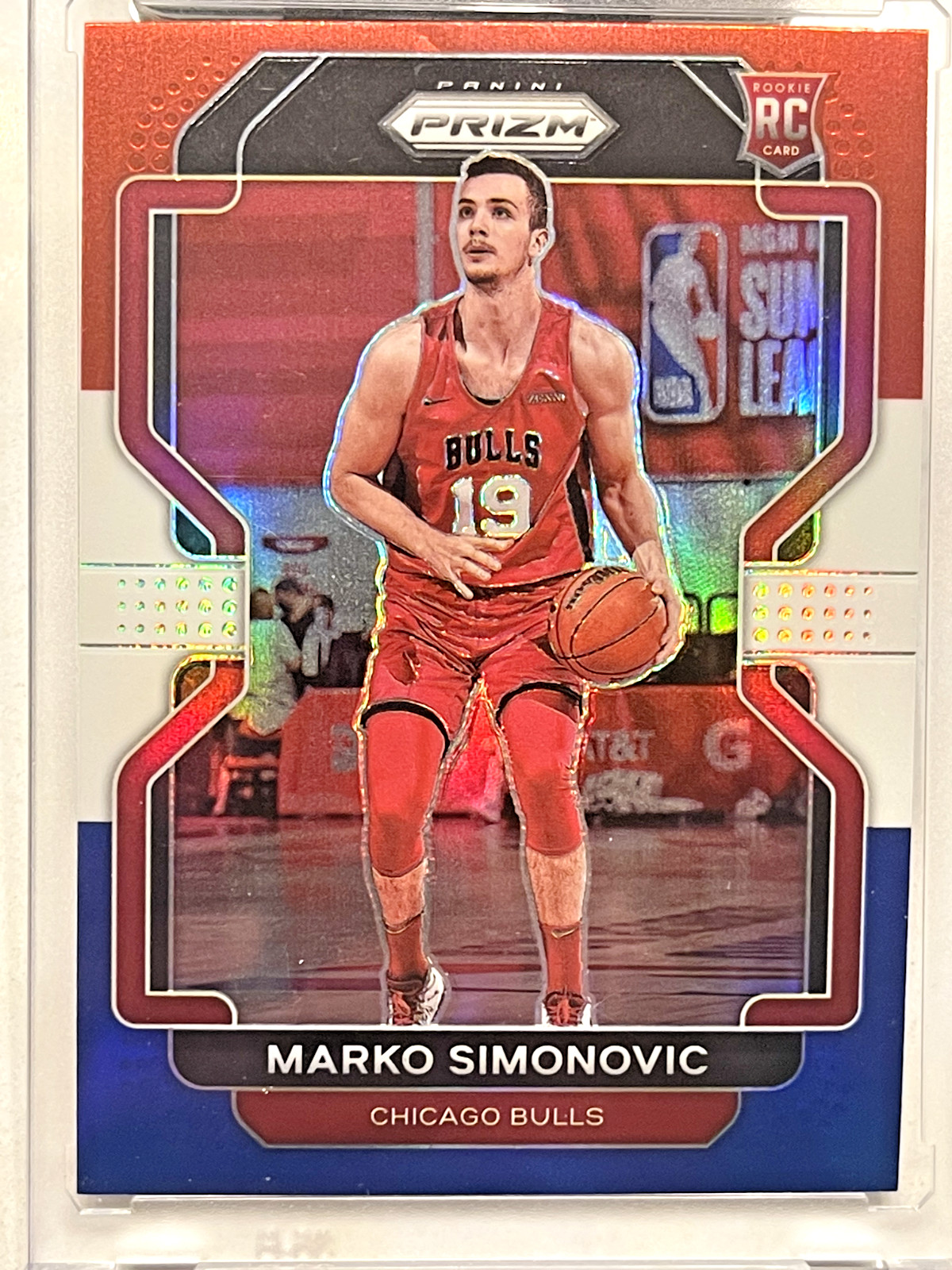 2021-22 Panini Prizm Red White & Blue Prizm Marko Simonovic #166 Rookie RC