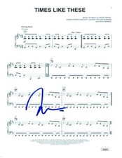 Taylor Hawkins Foo Fighters Signed Autograph Time Like These Sheet Music JSA COA