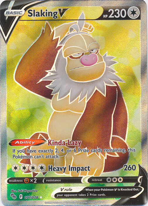 Slaking V (Full Art) - 077/078 Ultra Rare Pokemon GO NM Pokemon TCG