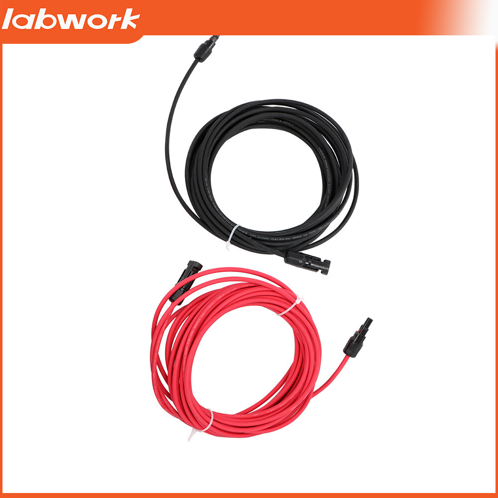 2/5/10/20M 4/6mm² Black+Red Solar Panel Extension Cable Wire+M4