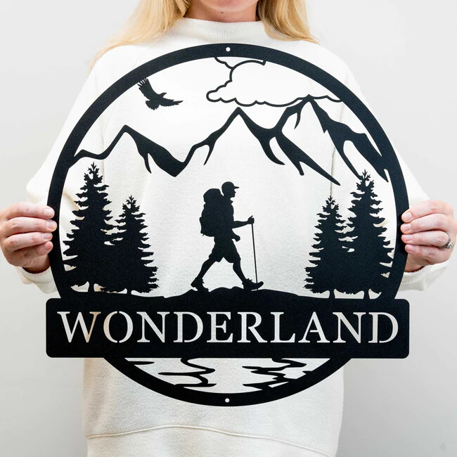 Wall Art Home Decor Metal Acrylic 3D Silhouette Poster USA Hiker Monogram Custom