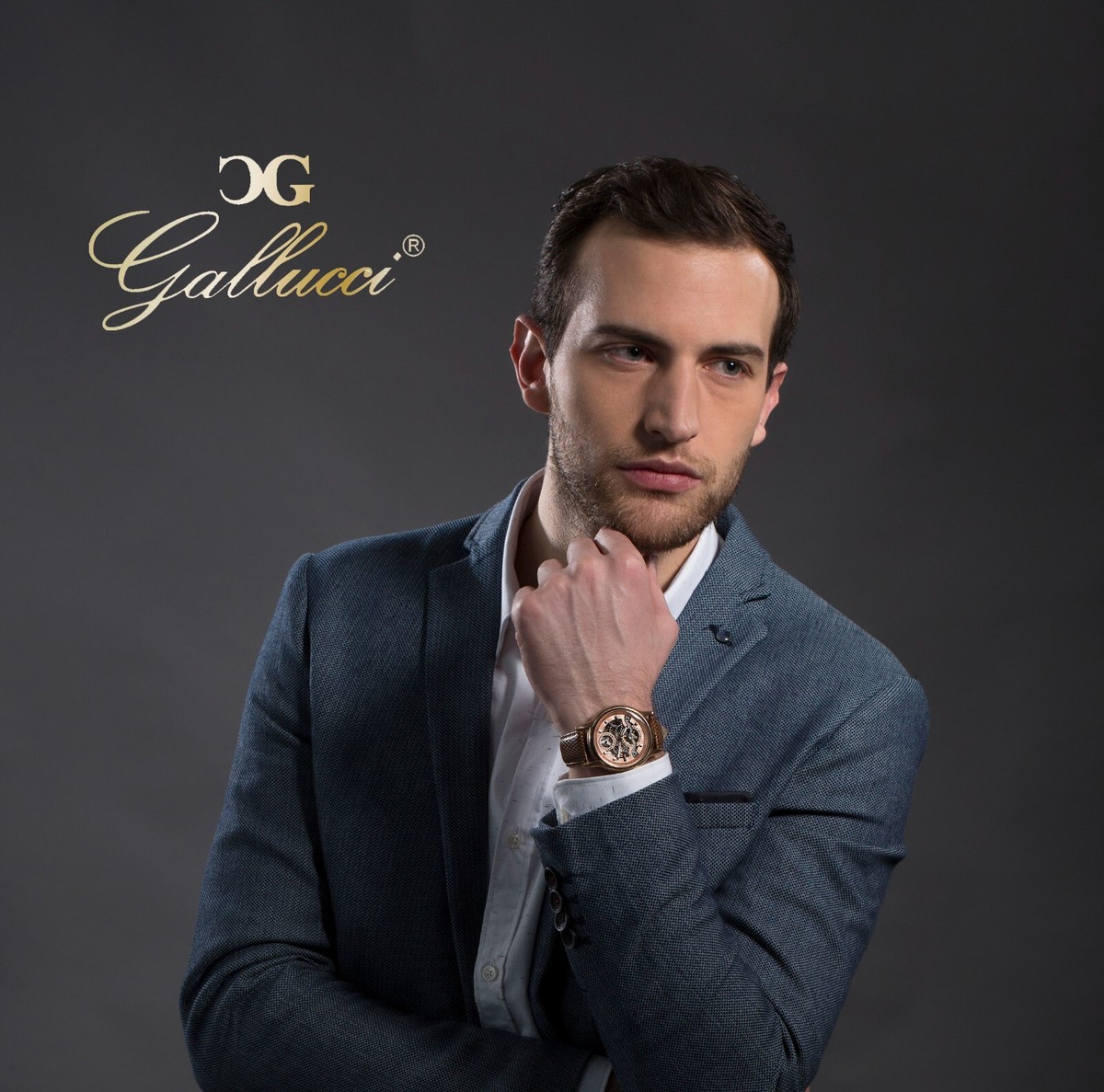 ♦️ラスト1点♦️y071315 Gallucci スケルトン腕時計　ロゴ　アナログ Gallucci Ladies Fashion Skeleton Automatic Wrist Watch with