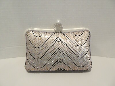 Lulu Townsend Bag LULU TOWNSEND Satin Beaded Evening Clutch Purse Glam