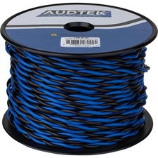 Audtek 16 AWG Stranded OFC Twisted Pair Speaker Wire Blue/Black 100 ft.