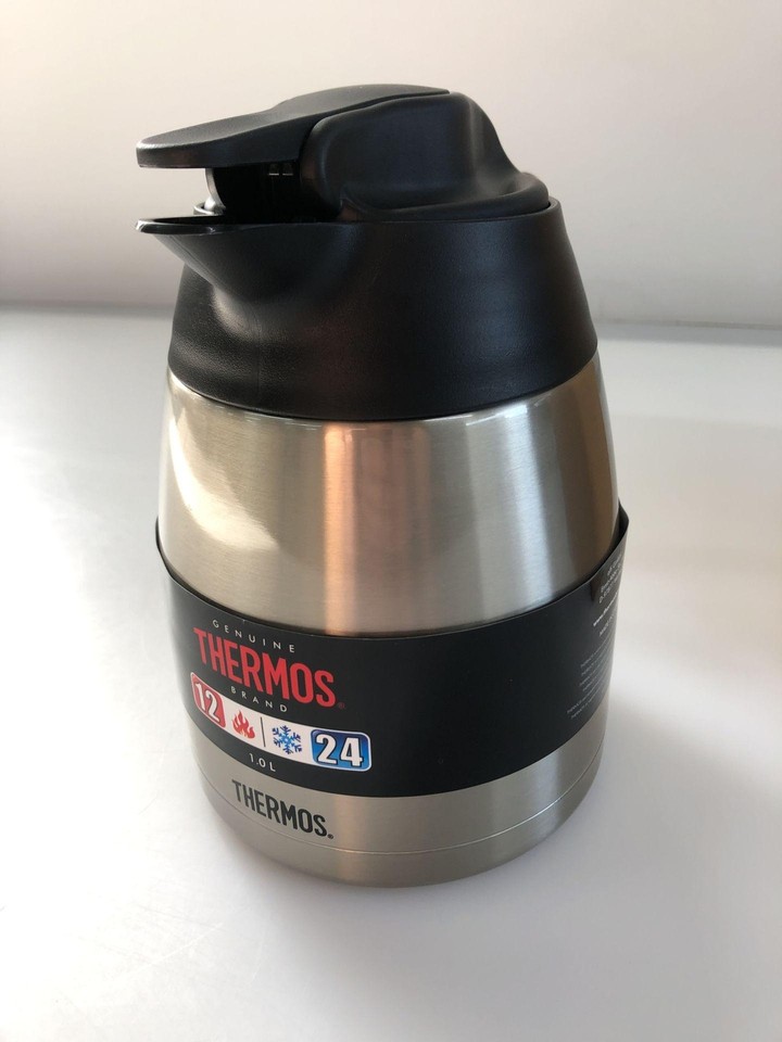 Tefal - Thermoskan met mok 1 l SENATOR roestvrij/rood