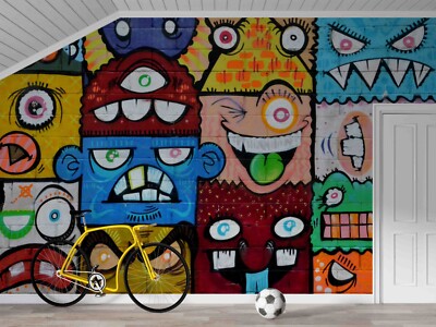 3D Monster Wall Painting Graffiti Wallpaper Wall Murals Removable Wallpaper