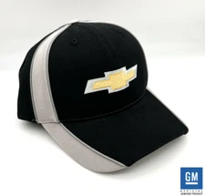 Chevy Performance Hat / Cap - Black & Gray w/ Gold Bowtie Embroidered Logo