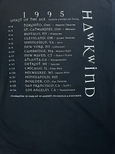 Vintage Hawkwind Spirit of the Age North American Tour 1995 Shirt Lemmy Motörhead XL - Bild 10 von 10