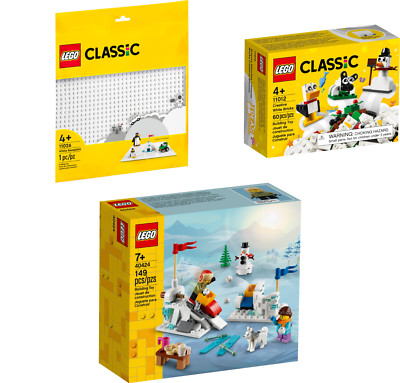 LEGO Winter Bundle 40424 Schneeballschlacht  / 11026 Bauplatte  & 11012 Neu&OVP