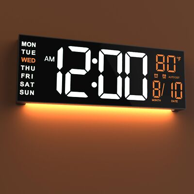 JALL 16'' Large Digital Wall Clock Timer, Remote Controll, 2 Alarms, LED Display
