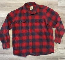 Red Head Brand Mens Long Sleeve Shirt Heavy Duty Plaid Flannel Cotton XL