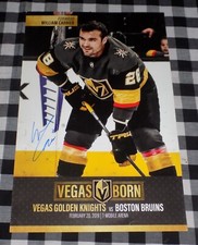 William Carrier Signed Vegas Golden Knights Gameday Poster 2/20/19