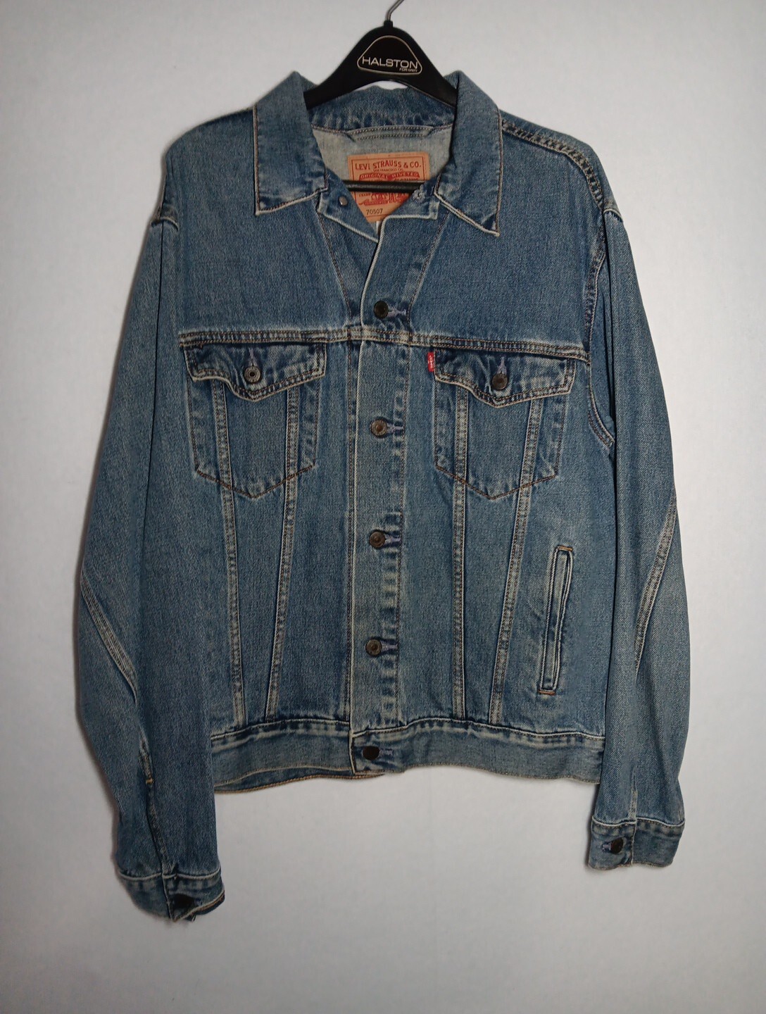Vintage Levi Denim Trucker Blue Jean Jacket Men's Size Medium 70507 Rocker Prep