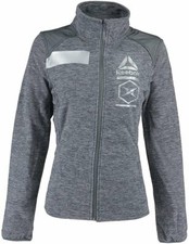 Reebok Women's Full Zip Polar Fleece Active Jacket Grey Heather/silver