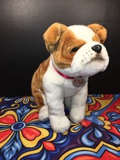 VGUC-15" 2015 FAO Toys R Us Plush English Bulldog Stuffed Animal Brown Tan Cream