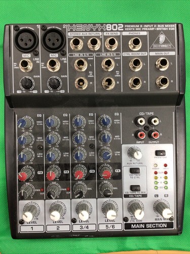 Behringer XENYX 802 Premium 8-Input 2-Bus Mixer Mixing Console - No Power Cord