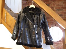 June Offers Combine Black Bikers / Flying Lined Buckle + Belt Style Jacket Large