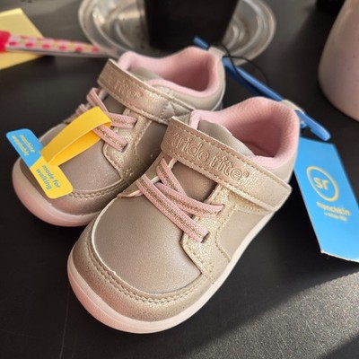 YOU PICK - Munchkin by Stride Rite Baby Girls Sneakers Pink & Gold Sizes 3 4 5 6