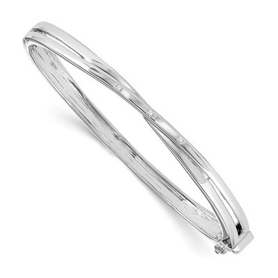 White Ice Sterlingsilber rhodiniert Diamant Crossover Armreif Armband