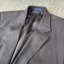 Stafford Performance Mens Size 42R Black Herringbone 100 Wool Blazer Sport Coat