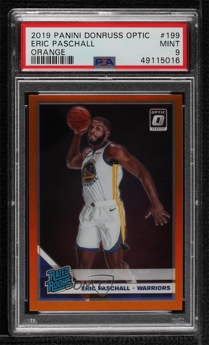 2019 Donruss Optic Rated Rookie Orange Prizm /199 Eric Paschall PSA 9 MINT 1ed5