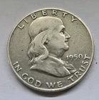 1950 -Ben Franklin- 90% Silver- Half Dollar -Coin- 🇺🇸 💰 Vintage- Rare- Silver