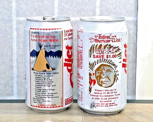 1990s Diet Coke Cans Utah's American West Festival Native American Chief, Teepee