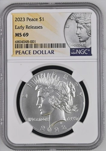 2023 Peace Dollar $1 NGC MS69 Early Releases Silver Coin – Near Perfect Strike